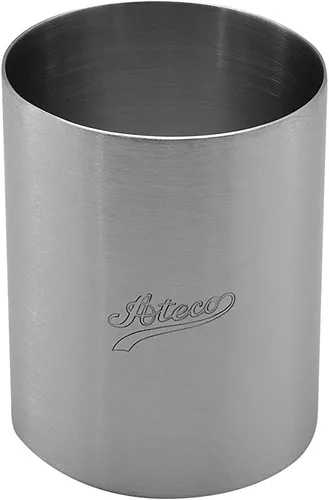 Vista 8 de Ateco Anillo redondo para pastel y molde de postre, suministro para hornear, 2.375 x 1.75 pulgadas de alto, plateado