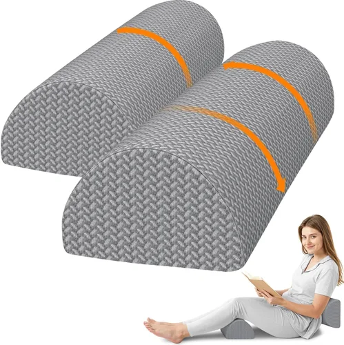 Vista 8 de Almohada grande de rodilla para dormir de lado, almohada de espuma viscoelástica de media luna para piernas, almohada de elevación de cuña de diseño