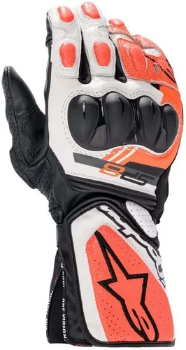 Vista 7 de Alpinestars Guantes SP-8 V3, cuero de guantelete completo, certificado CE, ajuste inspirado en la carrera, protección de nudillos, palma reforzada