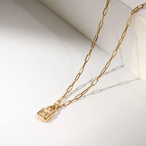 Vista 5 de Oak&Luna - Collar personalizado con cerradura inicial