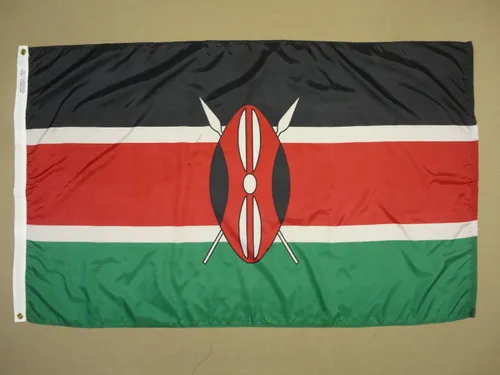 Vista 6 de Annin Flagmakers Bandera de Kenia fabricada en Estados Unidos según las especificaciones oficiales de diseño de las Naciones Unidas, 2 x 3 pies
