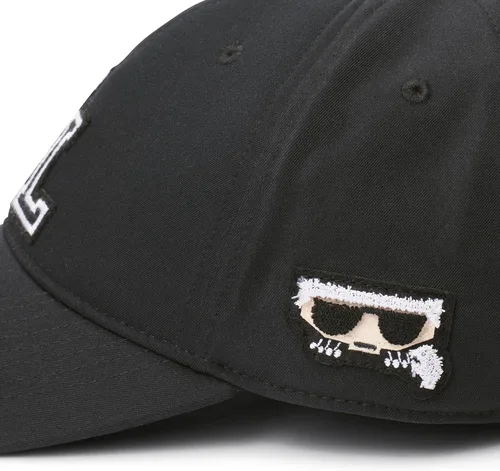 Vista 3 de Karl Lagerfeld Paris Gorra de parche lateral con logotipo de Kocktail Kocktail Karl Head, Black_Varsity, Negro_varsity