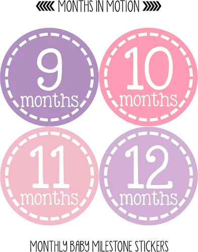 Vista 4 de Calcomanías mensuales para bebé, calcomanías de hitos para bebé, calcomanías de niña recién nacida, calcomanías de mes para niña, calcomanías
