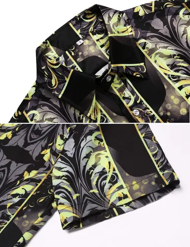 Vista 4 de Daupanzees - Camisa hawaiana de manga corta con botones para hombre