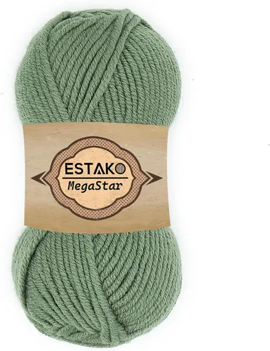 Vista 37 de Estako Megastar, 3.52 Oz (100g) de hilo de acrílico 75% y lana 25%, suave, peso grueso voluminoso #5 para crochet y tejer 120 yardas (110m)