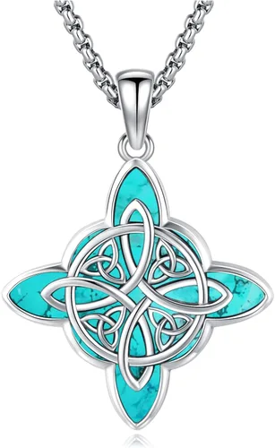 Vista 47 de Joyas de turquesa para mujeres y hombres de plata de ley 925 con colgante de urna para cenizas, collar con medallón de imagen, martillo de Thor