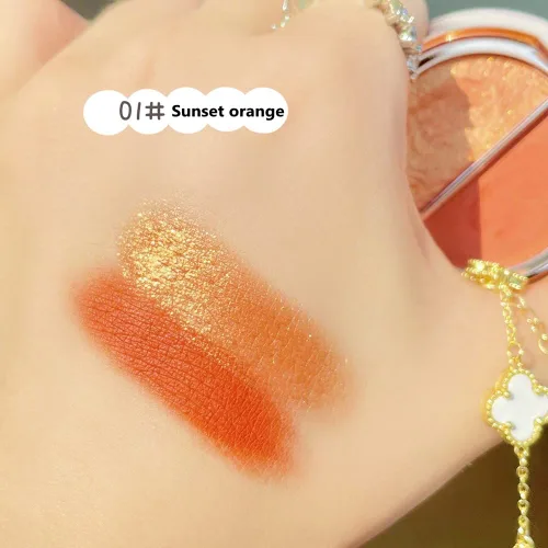 Vista 2 de sombra de ojos de doble color, paleta de maquillaje de ojos de alto pigmento, polvo de sombra de ojos metálico brillante mate, maquillaje de ojos
