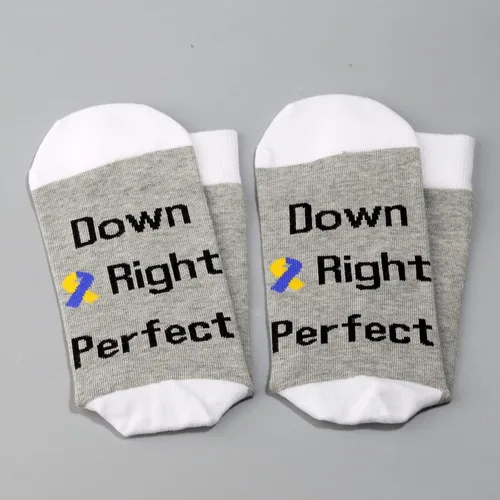 Vista 4 de LEVLO - Calcetines para concienciar al síndrome de Down Right perfectos calcetines de algodón para regalo de mamá orgullosa