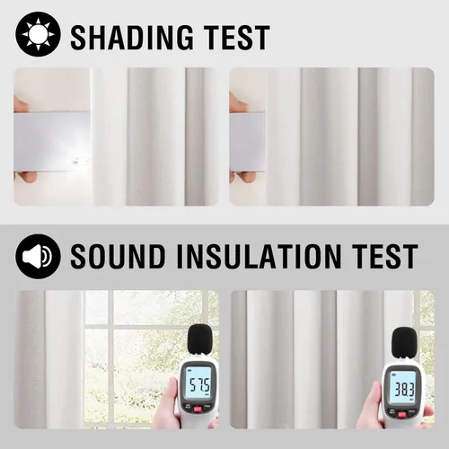 Vista 5 de H.VERSAILTEX Cortinas 100% de opacidad para dormitorio, con aislamiento térmico, cortinas texturizadas de lino con bloqueo de luz completa, cortinas