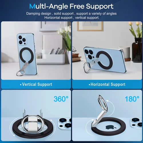 Vista 3 de Soporte de anillo de teléfono profesional ajustable con soporte magnético para iPhone 11 12 13 14 15 16 17 Pro Max Samsung Galaxy Business