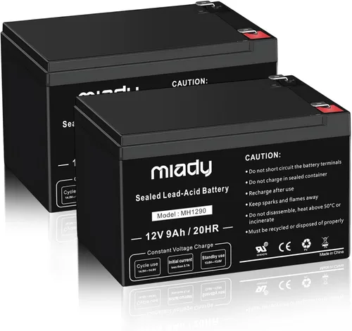 Vista 14 de Miady 12V 12Ah - Batería recargable de ácido de plomo sellada (paquete de 2)
