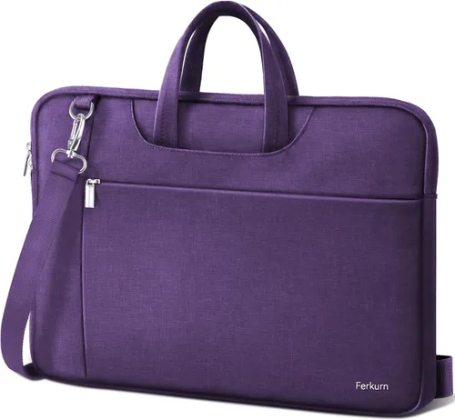Vista 9 de Ferkurn Laptop Case Bag for Women Men Briefcase Messenger Bag, 15.6 16 Inch Negro