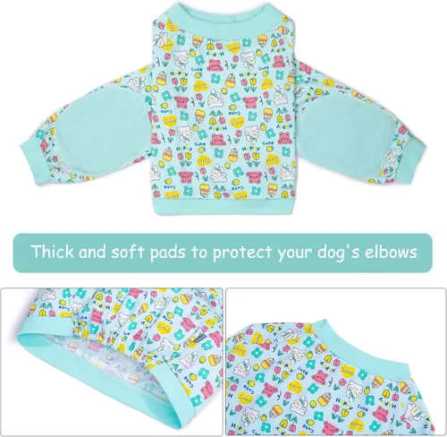 Vista 3 de Camisa de recuperación para perros para piernas delanteras, codos para perro, funda para proteger los codos y brazos, deja de lamer