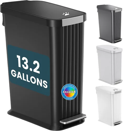 Vista 23 de iTouchless Cubo de basura para excrementos de perro de 3 galones / 12 litros con filtro de olor AbsorbX – Recipiente de basura de metal de cierre