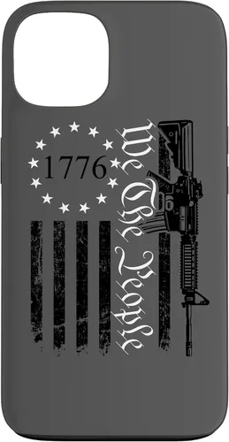 Vista 7 de iPhone 16 We The People - Funda patriótica con la bandera de Estados Unidos AR15 Pro Guns