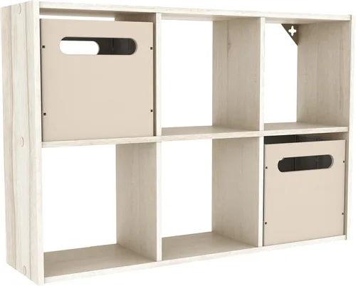 Vista 2 de ClosetMaid 5430 Mini organizador de escritorio o montaje en pared de 6 cubos, nogal blanqueado Nuez blanqueada