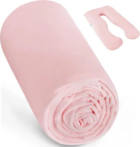 Vista 8 de Funda de almohada de embarazo en forma de U 100% algodón (solo funda de almohada), funda de repuesto súper suave que se adapta a la mayoría