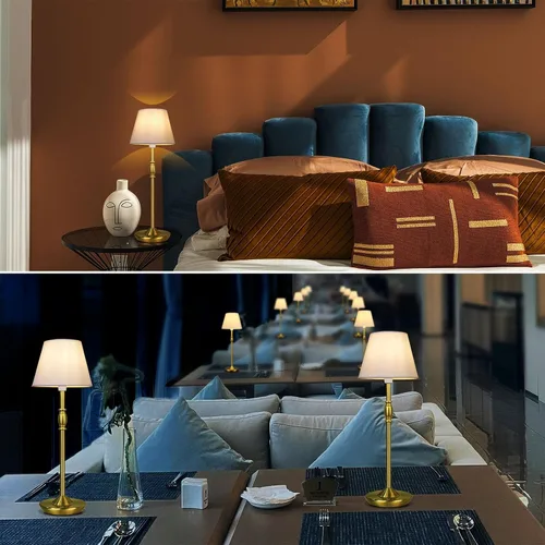 Vista 8 de Cordless Table Lamp Portable Small LED Touch Lamp with Dimmer, 18" 2700K Rechargeable Battery Light for Bedside, Dining Room, Bedroom Lamp, Patio
