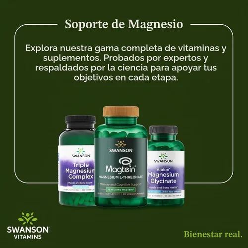 Vista 6 de Swanson Complejo Triple Magnesio, 100 cápsulas, 400 mg cada uno