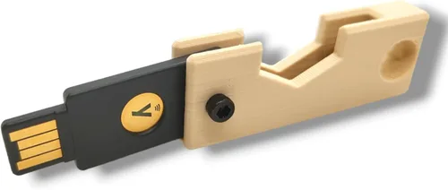 Vista 24 de Estuche protector para YubiKey 5/5C NFC – Llavero compacto y liviano con tornillo M3 de 2.5 mm, llave Allen no incluida (Azul, USB-A)