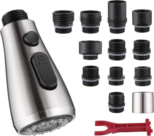Vista 14 de Reemplazo de cabezal de grifo de cocina con 3 modos, cabezal rociador extraíble para grifo de cocina, reemplazo del rociador de fregadero de cocina