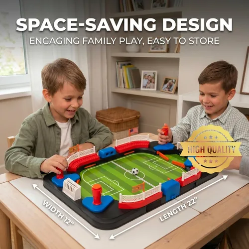 Vista 8 de Juguete de fútbol para niños - Juego de futbolín de mesa para niños de 3, 4, 5, 6, 7, 8-12 años - Regalo interactivo de fútbol - Mini juego de mesa