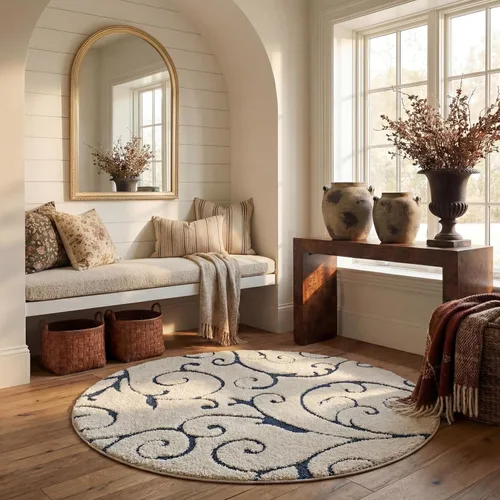 Vista 26 de SAFAVIEH Florida Shag Collection - Alfombra decorativa, 2 x 3 pies, color crema y beige, diseño de volutas, no desprende pelusa y fácil de limpiar