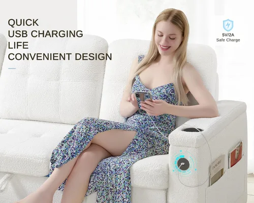 Vista 9 de PaPaJet Sofá cama de 84 pulgadas, sofá cama con almacenamiento, sofá