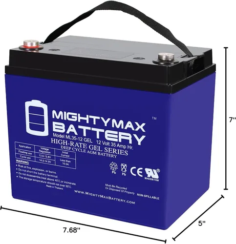 Vista 9 de Mighty Max Battery Batería de repuesto de gel de 12V 35AH para vehículo utilitario UTV