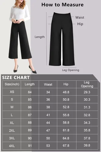 Vista 6 de Tsful Pantalones de pierna ancha para mujer pantalones de vestir de cintura alta pantalones de vestir casuales de negocios pantalones capri