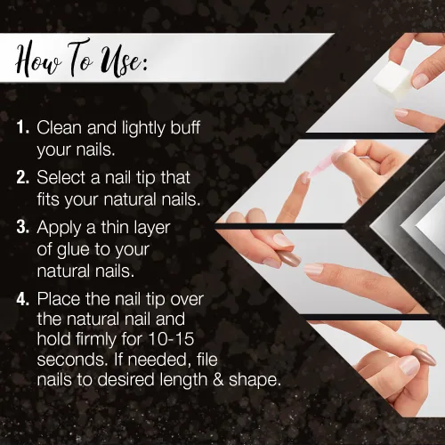 Vista 6 de Ardell Nail Addict - Kit de uñas postizas a presión, color latte, uñas artificiales de larga duración con pegamento, uñas postizas duraderas