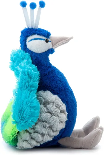Vista 8 de The Petting Zoo Peluche de pavo real, regalos para niños, animales salvajes del zoológico Onez, juguete de peluche de pavo real de 12 pulgadas