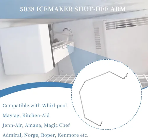 Vista 4 de WP67004028 reemplazo del brazo del fabricante de hielo para Maytag Kenmore Amana Refrigerador Parts Ice Maker Shut Off brazo 67004028 AP4077996