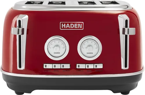 Vista 13 de Haden Dorset - Tostadora de acero inoxidable de 2 rebanadas de ranura ancha con control de tostado ajustable y pies antideslizantes, color negro