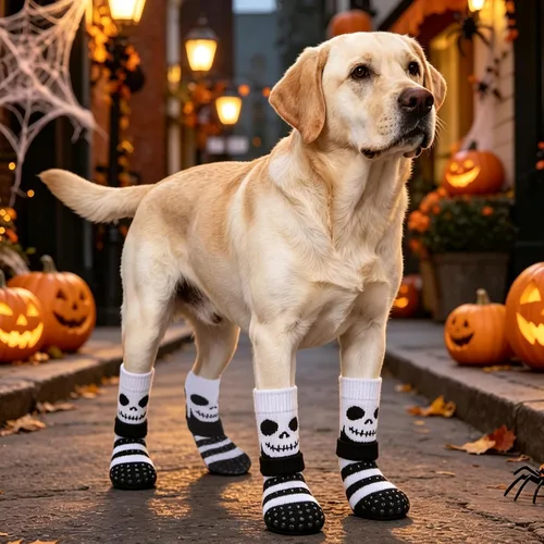 Vista 5 de PUPTECK Calcetines antideslizantes para perros con agarres de doble cara para perros pequeños, medianos y grandes, suelos de madera dura que evitan