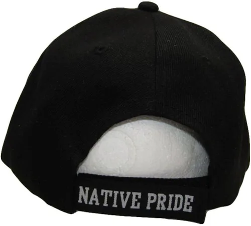 Vista 2 de Gorra bordada india negra con diseño de calavera de toro nativo, Multi