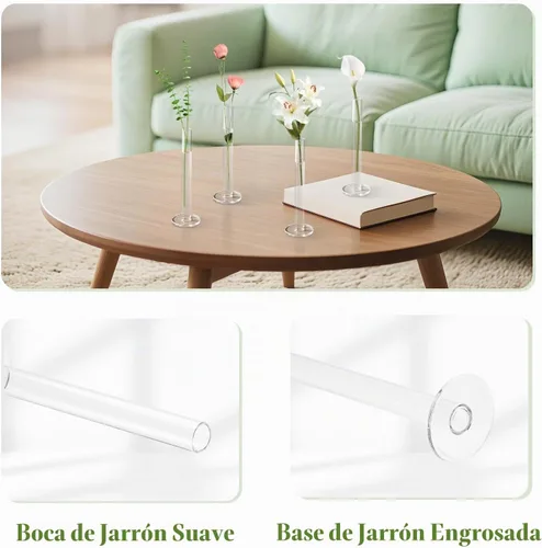 Vista 6 de Glasseam - Jarrón de cristal para centros de mesa, juego de 4 jarrones de flores pequeños transparentes For Single Rose, 7.87" Tall, Skinny