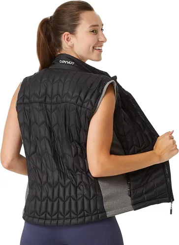 Vista 3 de PYVOT Chaleco acolchado con peso chispa para mujer, ropa inspirada en manta pesada para problemas sensoriales