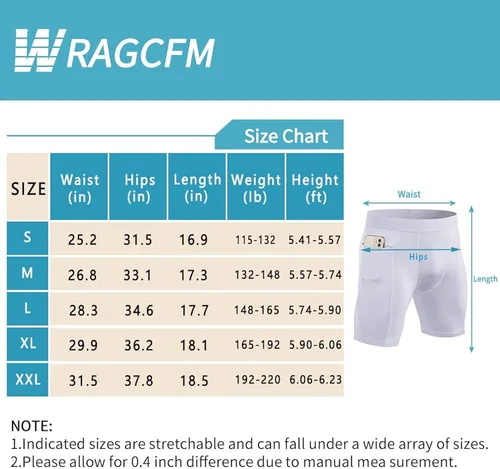 Vista 5 de WRAGCFM Pantalones cortos de compresión para hombre con bolsillos para correr, entrenamiento, atlético, ropa
