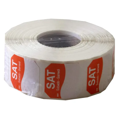 Vista 4 de DayMark Day of The Week - Etiqueta removible de 1" x 1", VIE (Paquete de 1000)