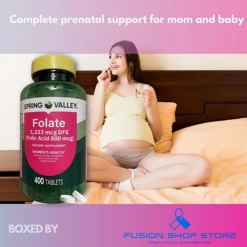 Vista 4 de Vitaminas prenatales - ácido folato metilo 1,333 mcg Prenatal 400 comprimidos (paquete de 1), en caja por Fusion Shop Store