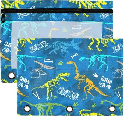 Vista 37 de Estuche para lápices para carpeta de 3 anillos de fútbol americano con cremallera, bolsas de cosméticos transparentes para oficina, universidad
