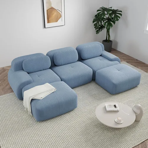 Vista 15 de Sofá sin hueso de 82 pulgadas, cómodo sofá cama de dos plazas, sofá comprimido con asiento profundo, sofá nube de pana para sala de estar