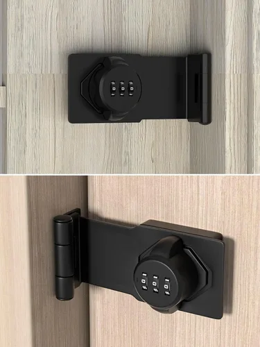 Vista 7 de Cerraduras de cerradura de contraseña para gabinete, cerradura de puerta de granero de 90 grados, cerradura de combinación de seguridad