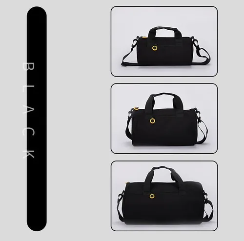Vista 7 de Bolsa de gimnasio para mujer, bolsa de viaje impermeable con compartimentos para ropa húmeda y correa ajustable, pequeña bolsa de lona