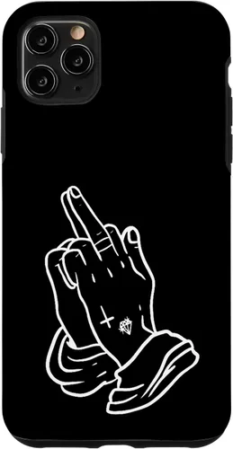 Vista 13 de Praying Hands Show Middle Finger Men's T-Shirt Women Case for iPhone 17