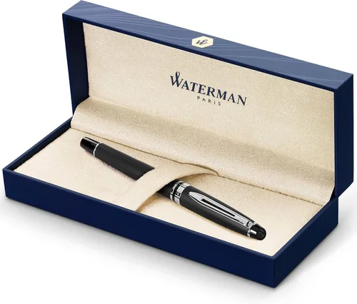 Vista 10 de Pluma estilográfica profesional de acero inoxidable con detalles dorados WATERMAN, Negro