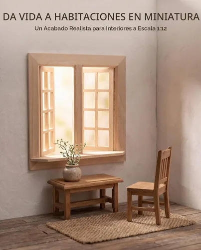 Vista 5 de Toyvian - Ventana de casa de muñecas, ventana miniatura de madera que se
