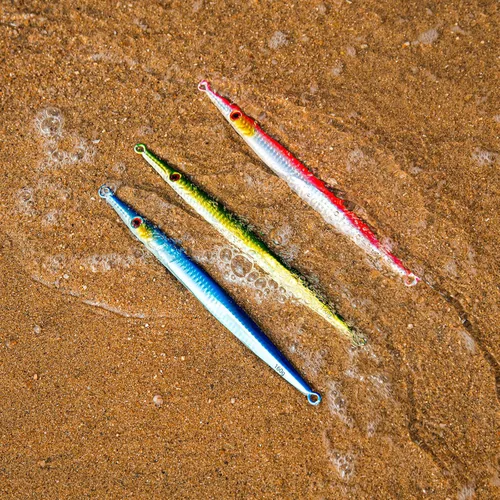Vista 6 de Goture Plantillas de pesca de agua salada, plantillas verticales brillantes con gancho de asistencia, velocidad de plomo, plantilla de plomo rápido