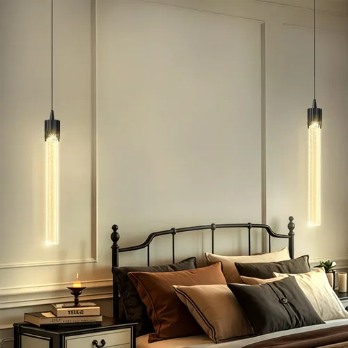 Vista 8 de ykolupty Luces colgantes modernas para isla de cocina, mini lámpara colgante de cristal negro con LED regulable de 2700 K-6000 K, lámpara de araña